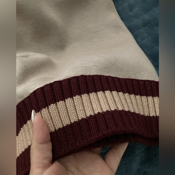 Moncler Tan/Mauve Sweater with Burgundy/light pink Trim - Picture 4 of 5